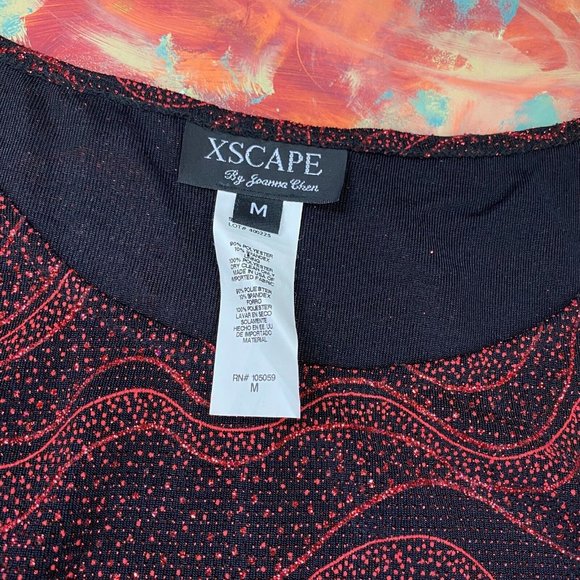 Xscape By Joanne Chen M Metallic Glitter Sparkle Patterned Tank Top Holiday - Picture 7 of 7